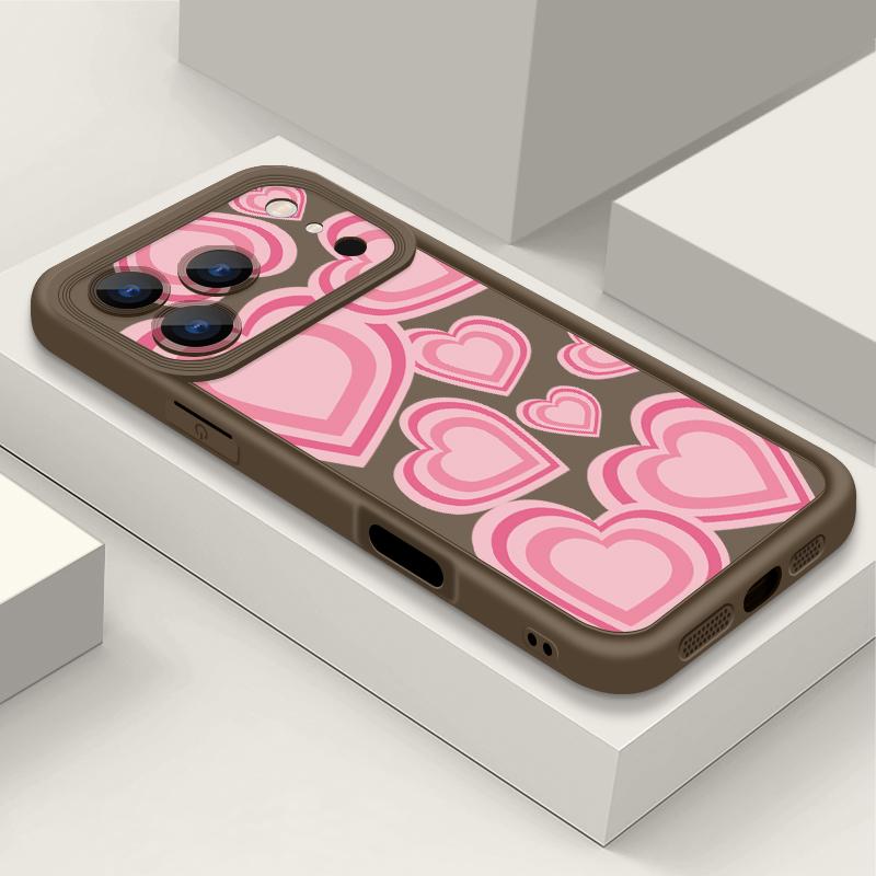 For iPhone 17 Pro Max Case Y2K Retro Gradient Love Hearts Pattern Shockproof Bumper Soft Silicone Cover For iPhone 16 15 14 13 Pro 12 11 16E Air