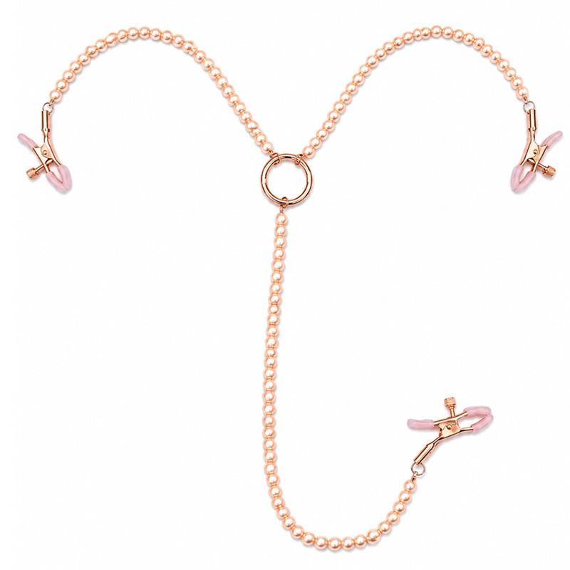 Female Nipple Clamps Collar With Pearl Chain Set Clitoris Nipple Clips Breast Bondage Slave Fetish Sex Toy Woman