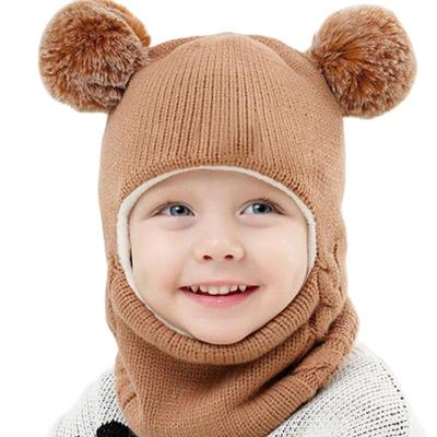 Doitbest Bebê Menino Gorro Proteger Pescoço Sólido À Prova de Vento Inverno Criança Infantil Chapéu de Malha de Lã Quente Crianças Meninas Protetor de Orelhas