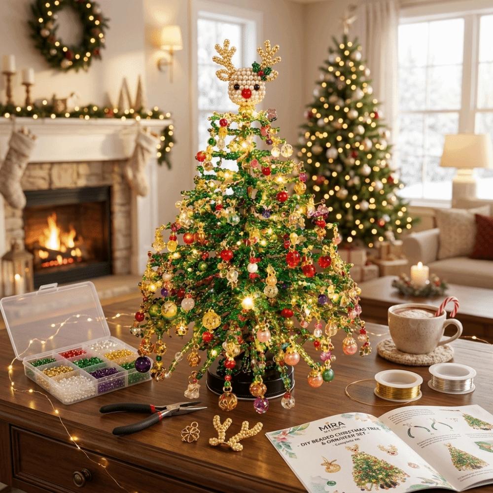 Handmade Halloween Tree Making Kit with Light Up Mini Bead Weaving Set All Seasons
