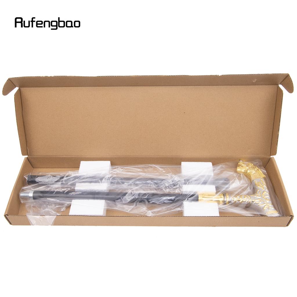 Golden White Dragon Handle Pattern Walking Stick Party Fashion Elegant Walking Stick Decorative Cospaly Cane Knob Crosier 89cm