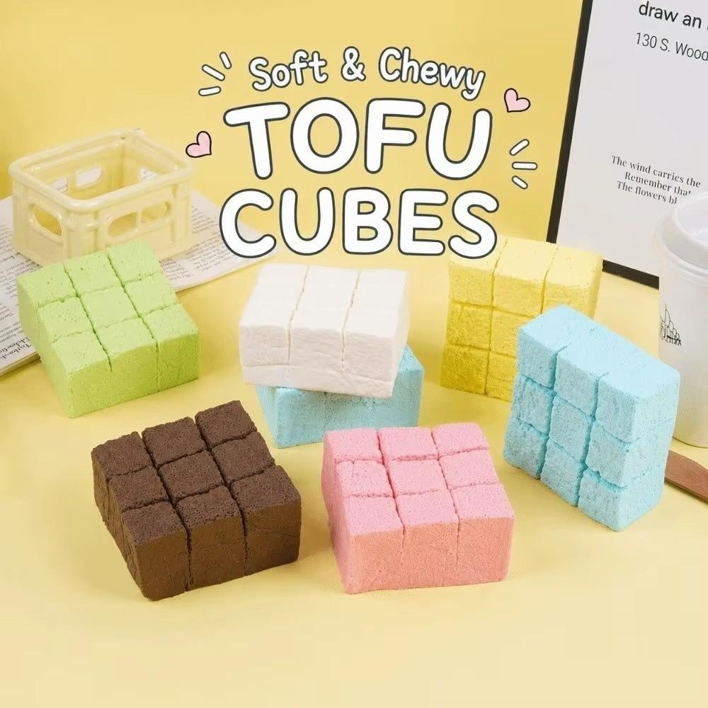 Soft Texture Tofu Squeezable Toy Wet Soft Simulated Design Slow Rebound Tofu Toy Slow Rebound Nine Grid Design