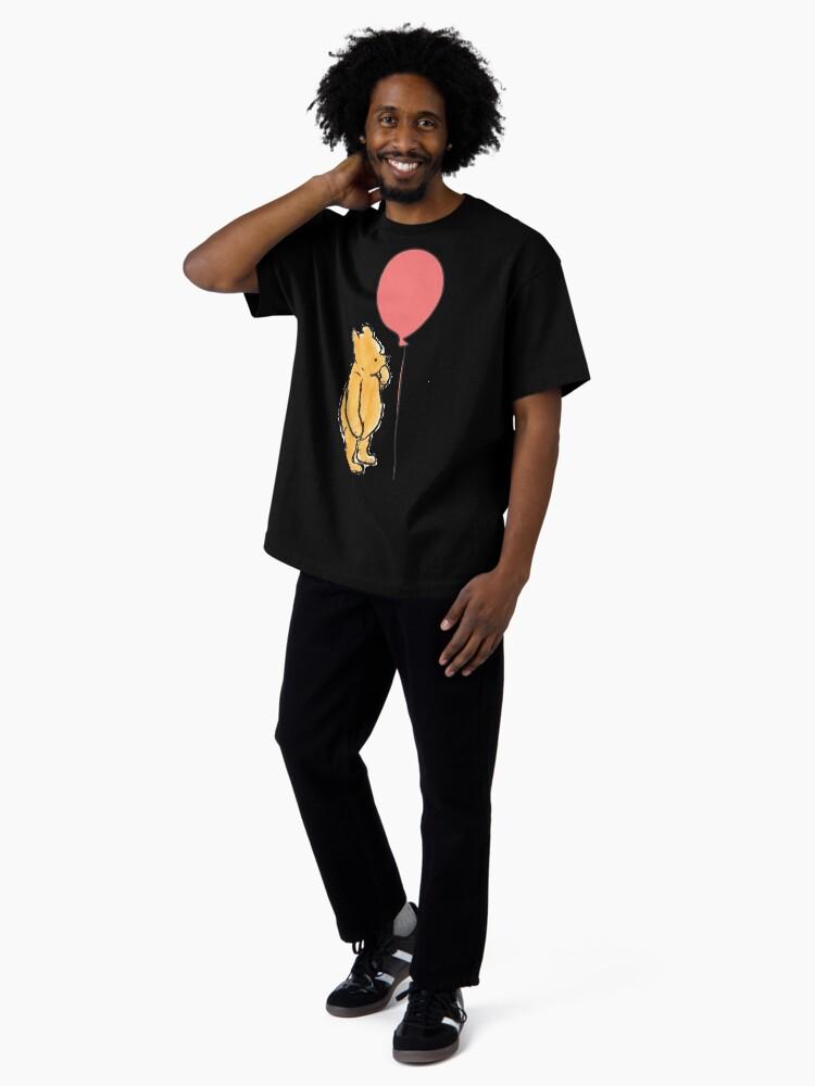 Winnie the Pooh Winnie the Pooh Pattern with Red and Blue Balloons Oversized T-Shirt