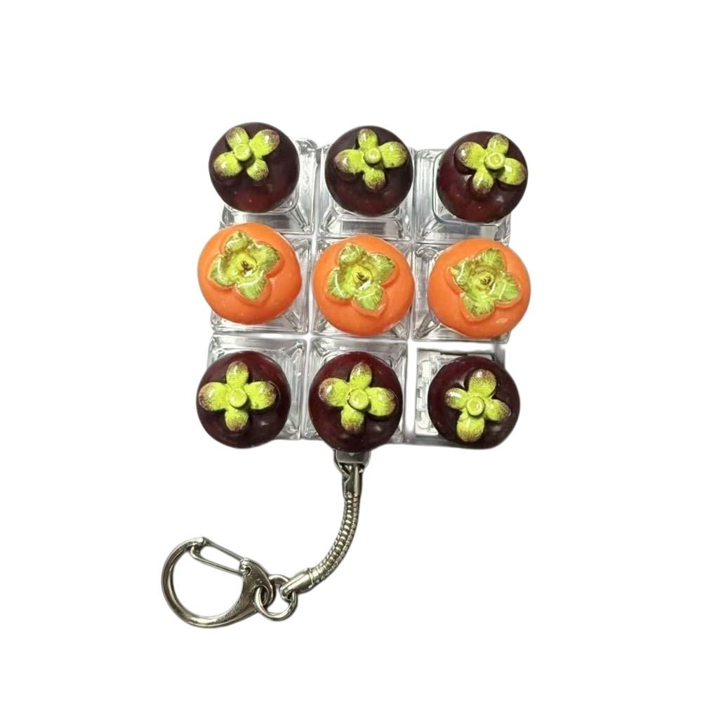 Cute Design Fruit Decompression Button Toy Transparent Dual-Tone Keyboard Keychain  Children's Bag