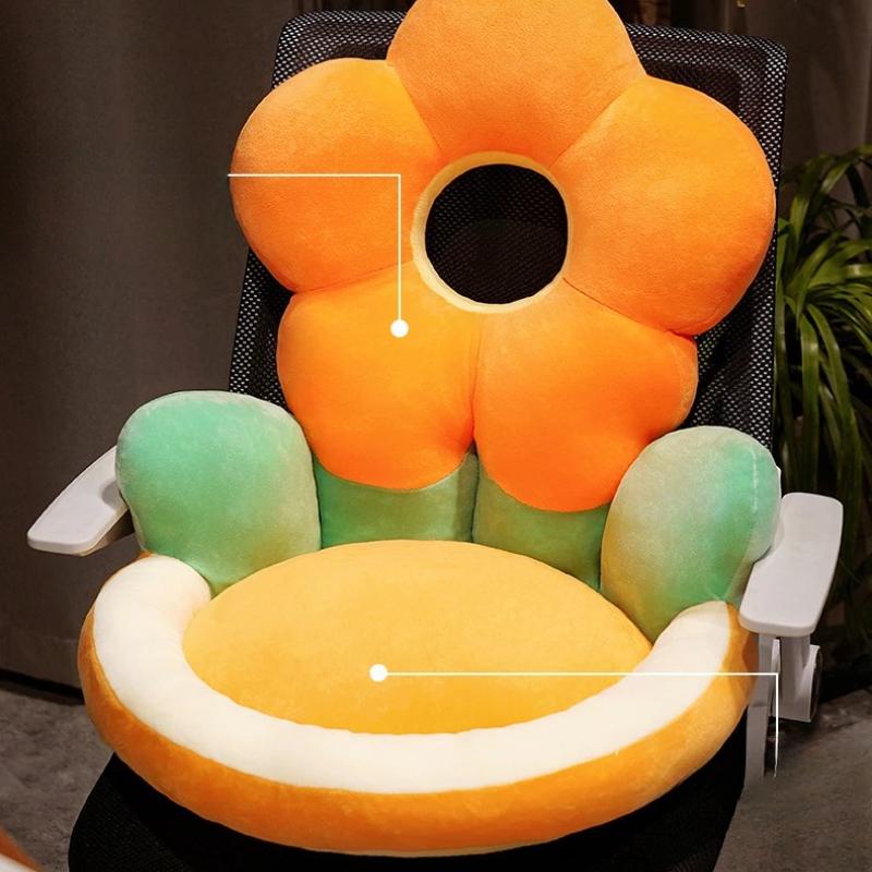 Cute Sunflower Cushion Cartoon Beautiful and Comfortable Semi Closed Backrest Lumbar Support Student Home Office Room Tatami Mat