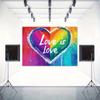 2D Flat Rainbow Love Is Love Backdrop LGBTQ Pride Celebration Background Cloth
