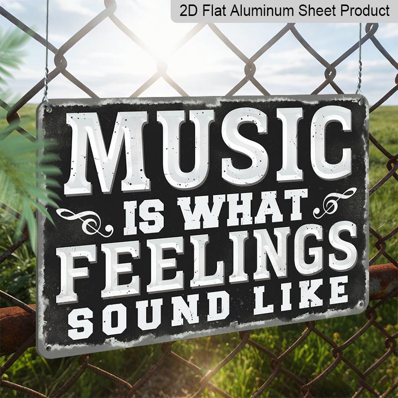 2D Flat 1pc Vintage Music Aluminium Sign - 8''x12'' - Water-proof, Metal Wall Art for Home, Restaurant, Bar, Cafe, Garage Decor Halloween Christmas