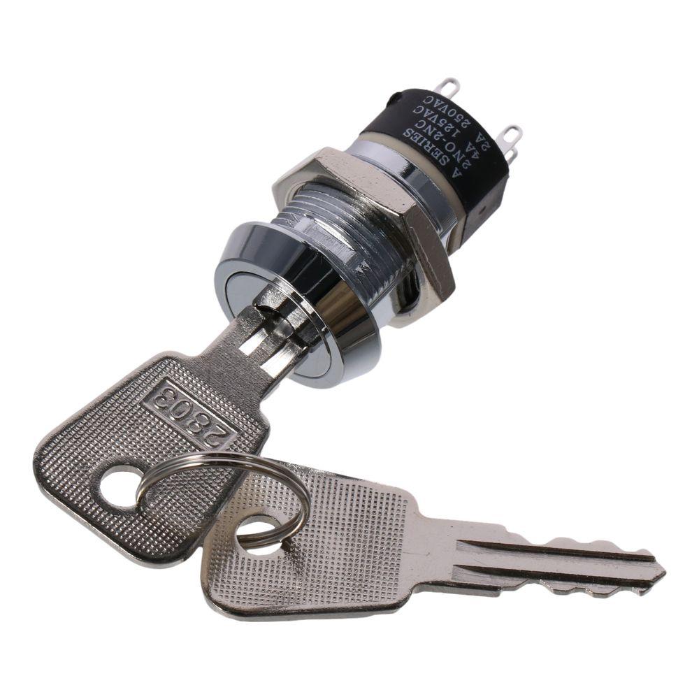 

19mm Push Button Switch 2NO 2NC Electric Keylock Easy Installation DIY