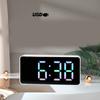 Mirror Clock Snooze Alarm Digital Timer Large Led Display Date Temperature Mute-