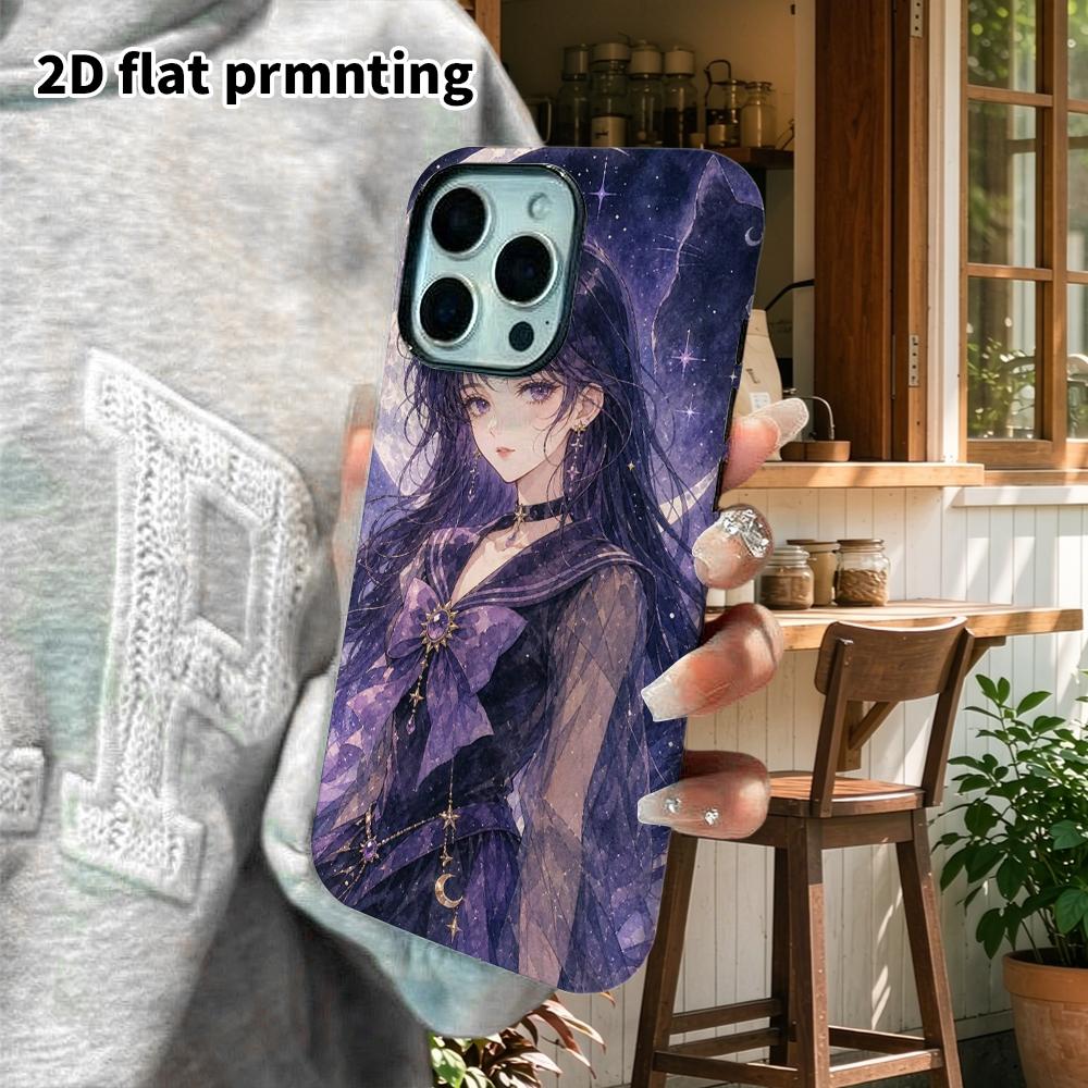 Phone Case: 2D Flat Design Suitable for iPhone 18, 17, 16, 15, 14, 13 Pro Film Protective Case, Couple Style, Dark Cute Girl, Christmas and Halloween 