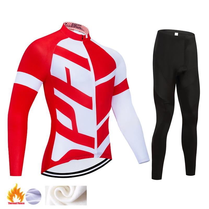 2025 Winter Thermal Fleece Cycling Jersey Set Mens Mountian Bicycle Clothes Wear Ropa Ciclismo Racing Team Bike Cycling Clothing