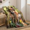 German Shepherd Floral Wreath Blanket bedroom Blanket for Livingroom Couch lunch break Soft throw for Friend's festival Gift