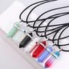 7pcs/set of Fashion Simple Crystal Hexagonal Column Necklaces, Healing Crystals, Women's Necklaces, and Men's Necklace