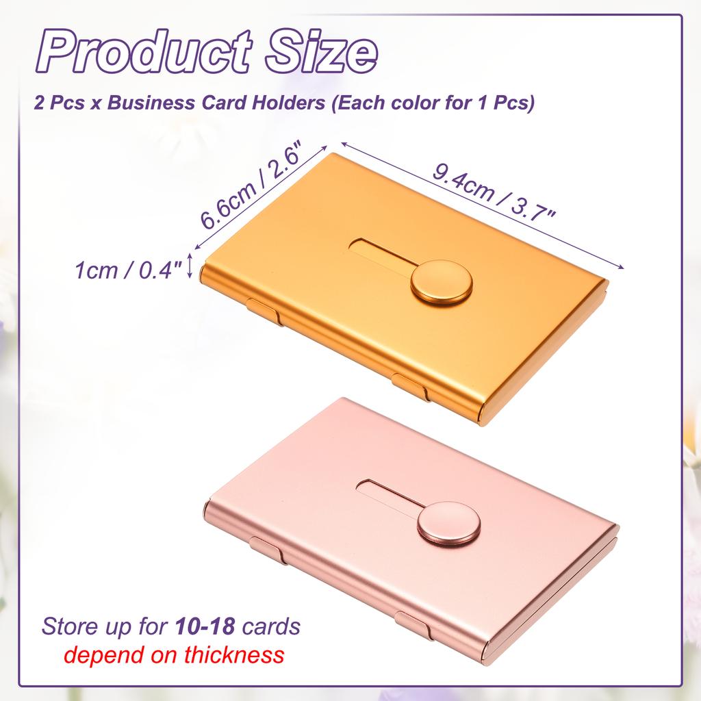 2Pcs Thumb Drive Business Card Case Aluminum Alloy Bank Credit ID Card Wallet Name Card Holder Metal Box Cover Cards Holder