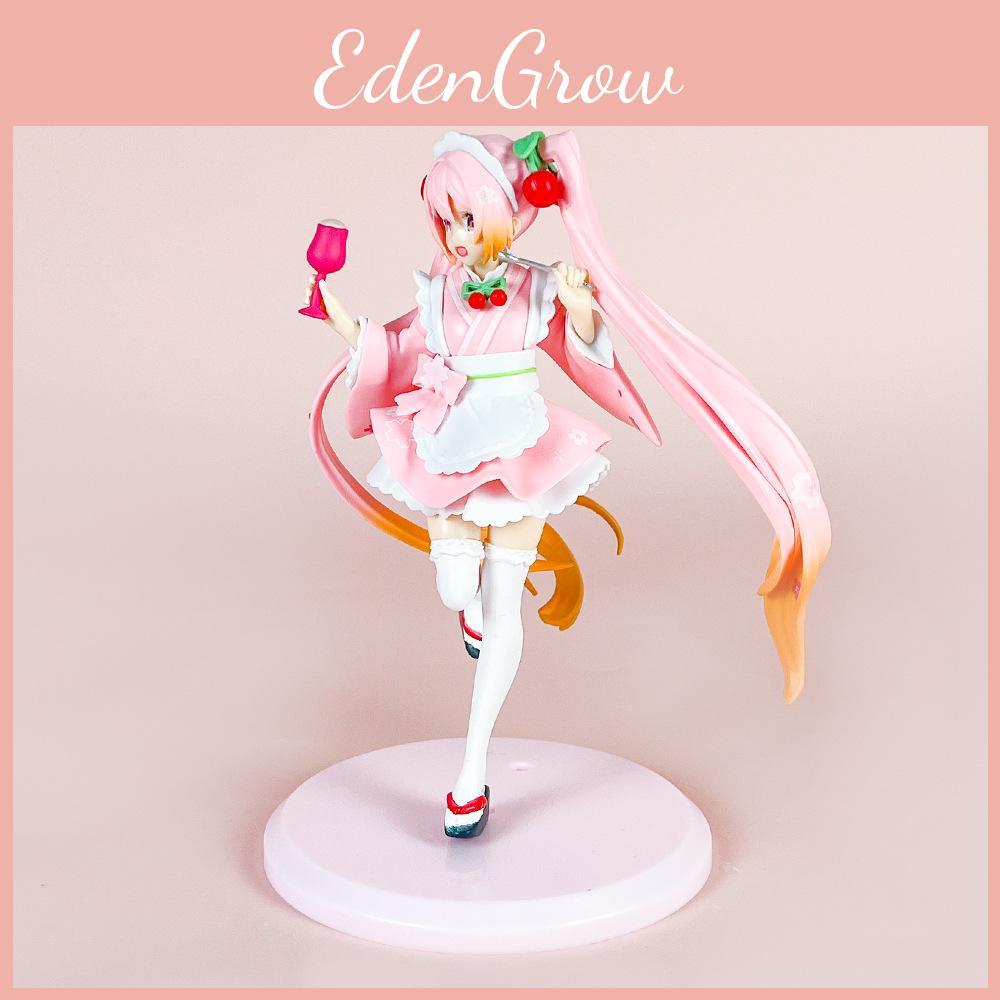 דמות PVC של Hatsune Miku דגם אספנות אנימה עם עיצוב תלבושת משרתת למעריצי אנימה מתנה