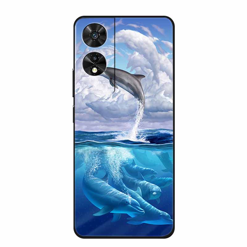 Soft Forest Cover for TCL 505 Case TPU Flower Wolf Silicone Phone Cases for TCL505 Covers Shockproof Fashion Cute Printed Shell