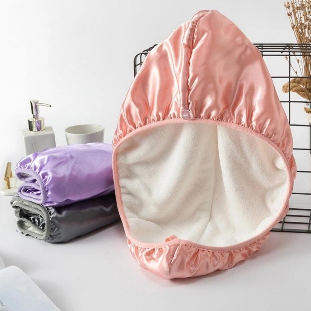 Quick Dry Hair Drying Cap Double Layer Satin Bonnet Luxury Hair Towel Women Hair Wrap