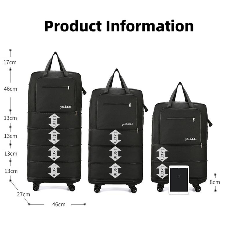 2/3/4 layer Folding Universal Wheel Luggage Bag, Shoulder Travel Bag, Female Large-capacity Storage, Moving, Can Be Packed As A Checked Bag