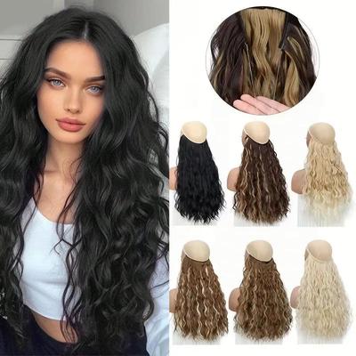 European & American Long Curly Water Wave Wigs for Women - Seamless Hair Extensions
