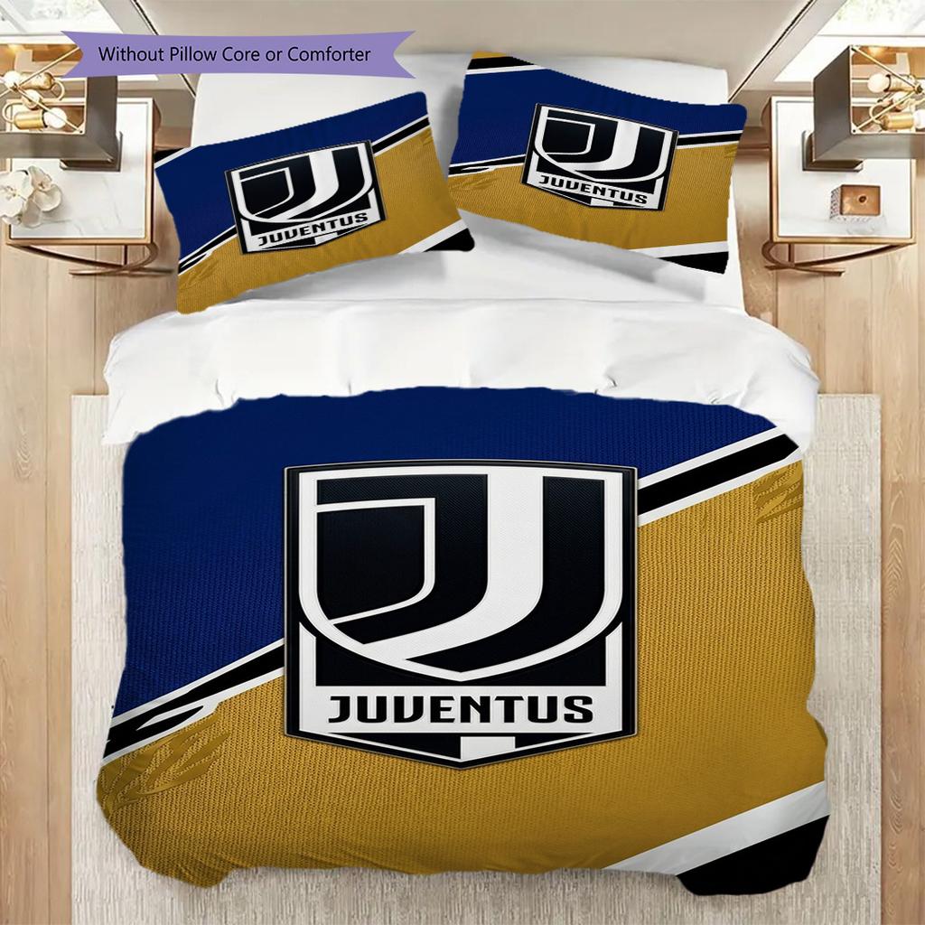 Biancheria da letto con stemma del Football Club Juventus (1 * copripiumino + 2 * federa, senza nucleo) Regalo di compleanno di Natale Copripiumino e federa Set biancheria da letto