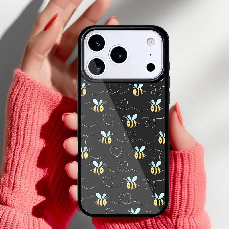 Bumble Bee Honeycomb Honey soft Phone Case for iPhone 17 16 15 14 13 Pro Max Back Cover for 12 11 Pro Coque