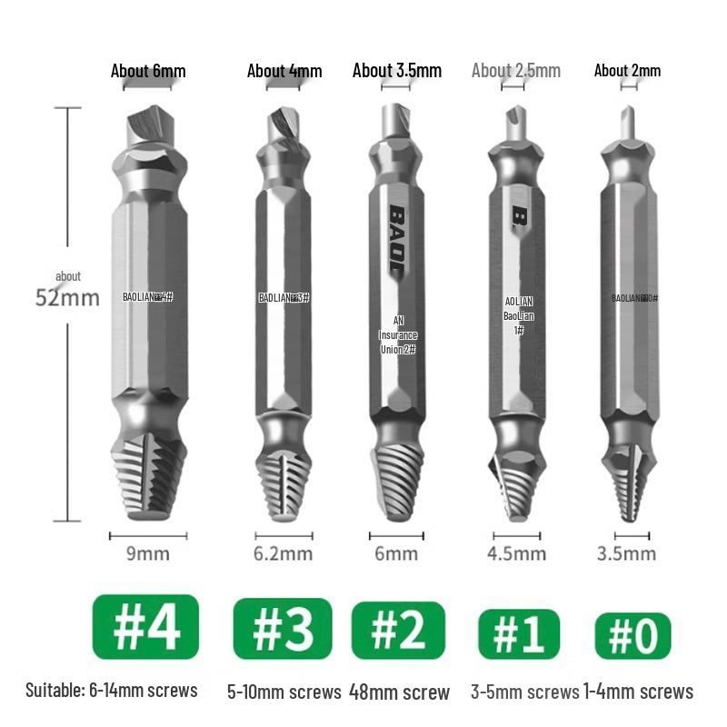 Broken Wire & Screw Extractor - Reverse Thread Stripped Head Remover & Rust Disassembly Tool