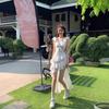 Pure desire style Spice girl irregular long dress women's summer new suspender design sense niche seaside vacation style dress