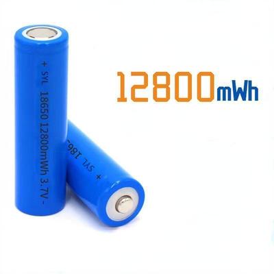 Batteria al litio ad alta capacità 18650 12800mWh da 3,7 V per torcia elettrica PowerBank Fan