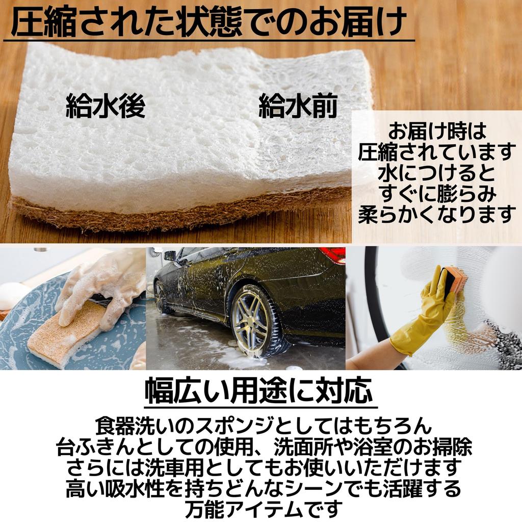 East Leaf Kitchen Dishwashing Sponges, Biodegradable, Coconut-Derived, Eco-Friendly, Natural Materials, Durable, 12-Piece Set