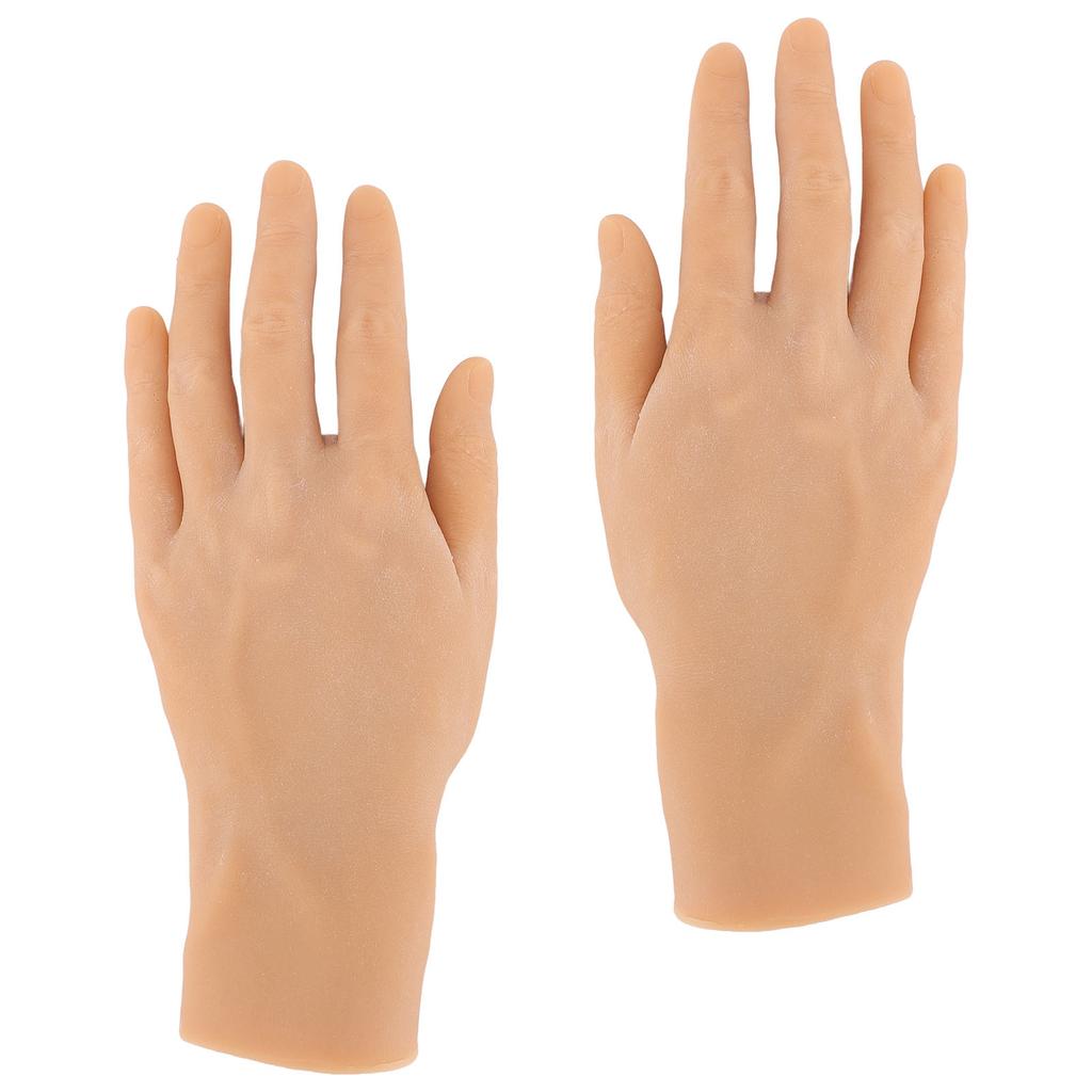 1 Pair Silicone Male Hand Model Simulation Silicone Artificial Hand Model Reusable Mannequin Hand for Festival Props