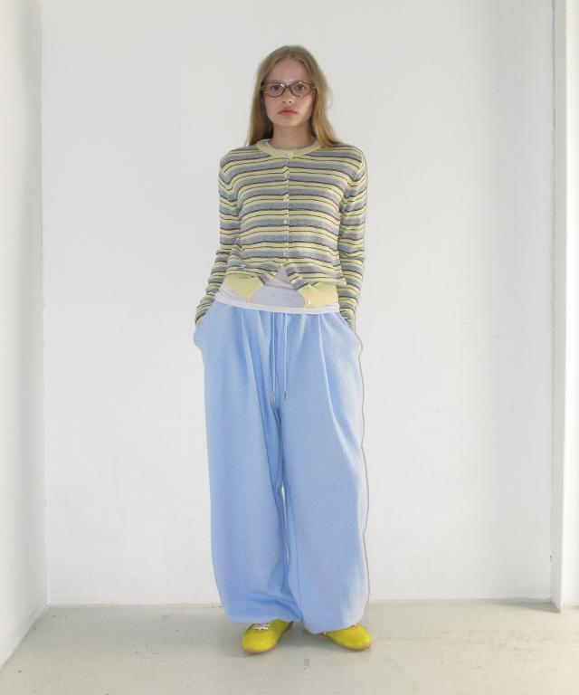 RONRON Soft Days Knit Cardigan Yellow Stripe