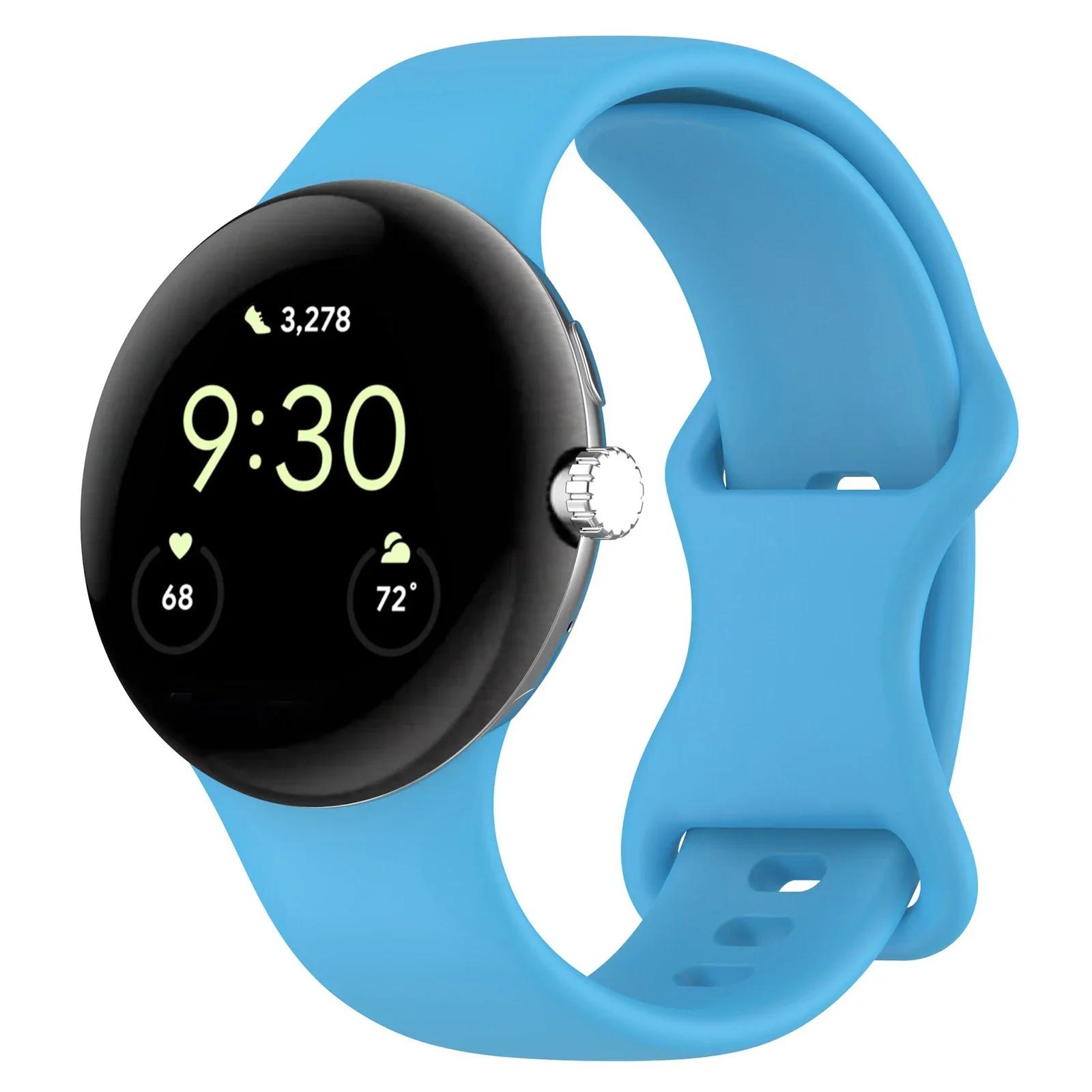 

Силіконовий ремінець без зазору для Google Pixel Watch 2/1 Браслет Correa Аксесуари для смарт-годинника Ремінець для Pixel Watch 3 41mm Спортивний ремінець Pixel Watch 2-1 синій