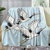 Flying Cranes Throw Soft Flannel AC Blanket Lightweight Summer Nap Throw Cozy  Blanket for Sofa Bed Travel Home