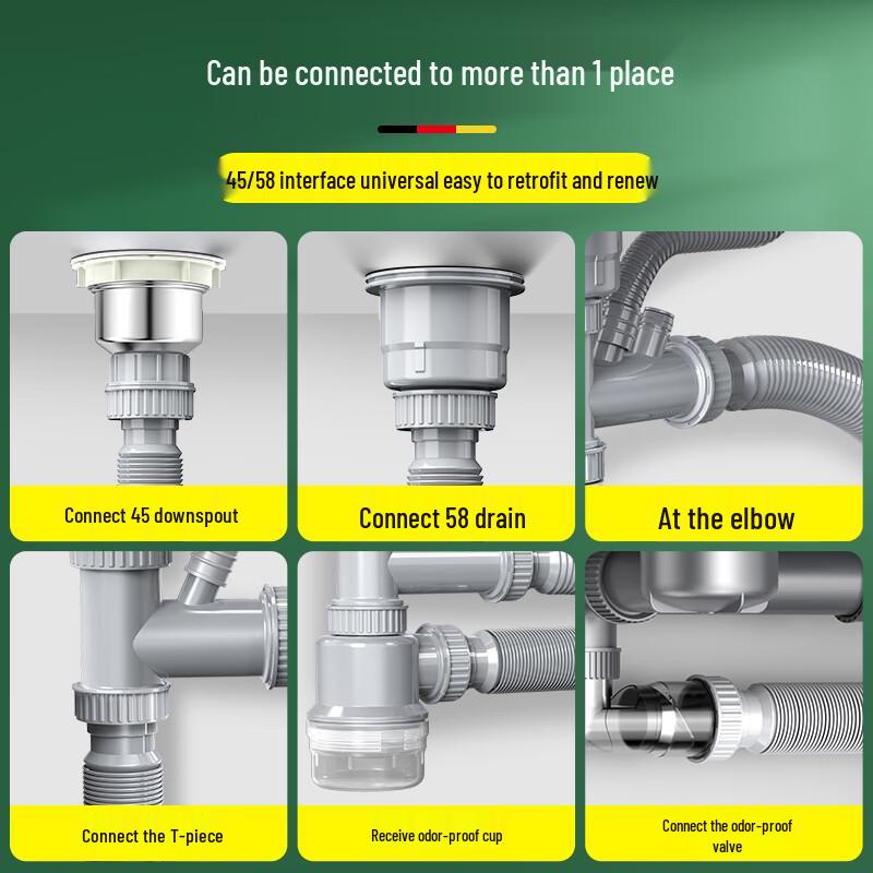 Haili PP Telescopic Kitchen Sink Drain Pipe