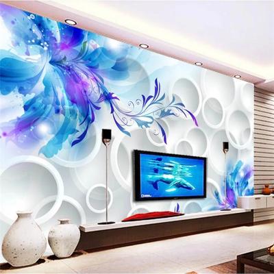 Papel de parede Blue Lily 3d Murais Sala de estar Quarto Restaurante Tv Fundo Murais de parede