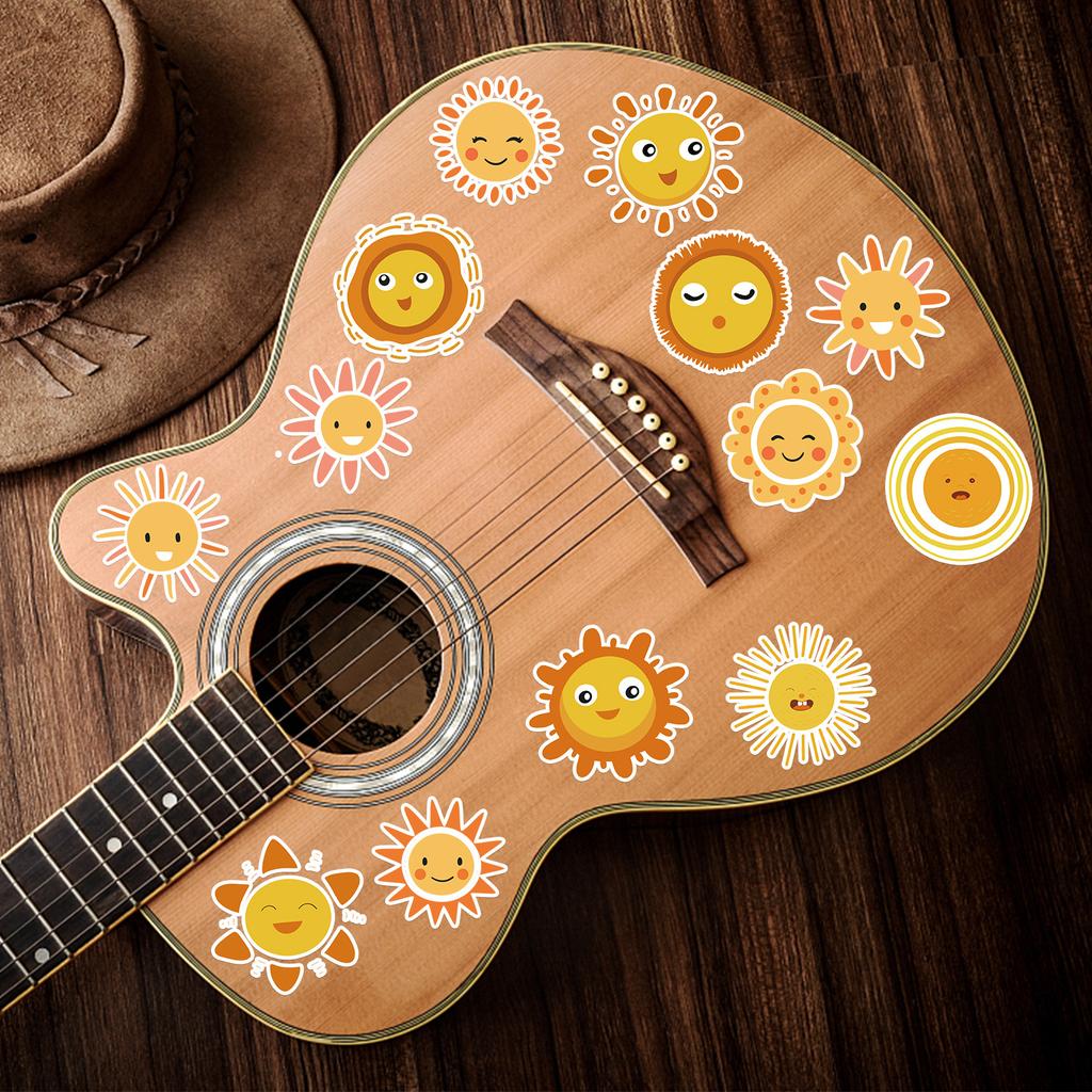 50 Sun Cartoon Stickers Car Mobile Phone Water Cup Decoration Stickers Waterproof Creative Children Stationery Stickers