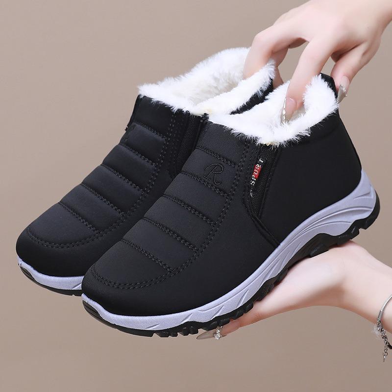 Women's Shoes, Cloth Shoes, Snow Boots, Fleece Thickened, Soft-soled, Anti-slip Cotton Shoes