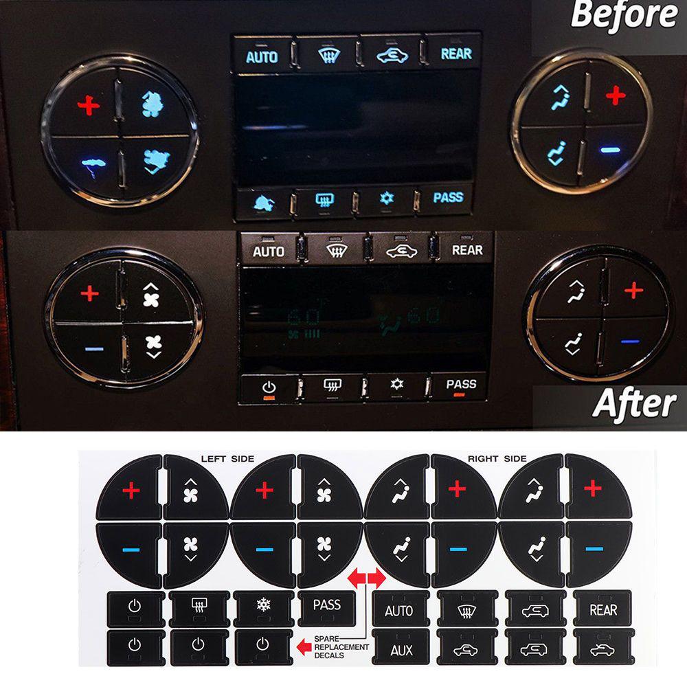 Practical Replacement Decal Button Sticker Climate Control AC Dash Repair Kit For GM Tahoe Suburban Avalanche Silverado Yukon