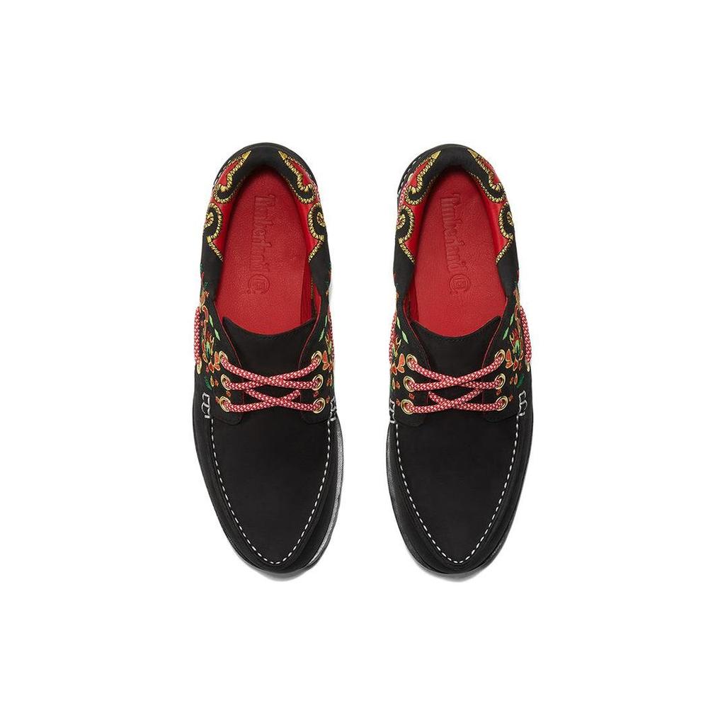 CLOT X Timberland Classic Low Top Three Hole Boat Shoes Women Shoes Black A5Z6UW