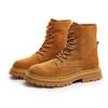 Martinsschuhe Damen Frühling, Herbst und Winter neue Leder Plateau Stiefeletten Retro Gelbe Stiefel