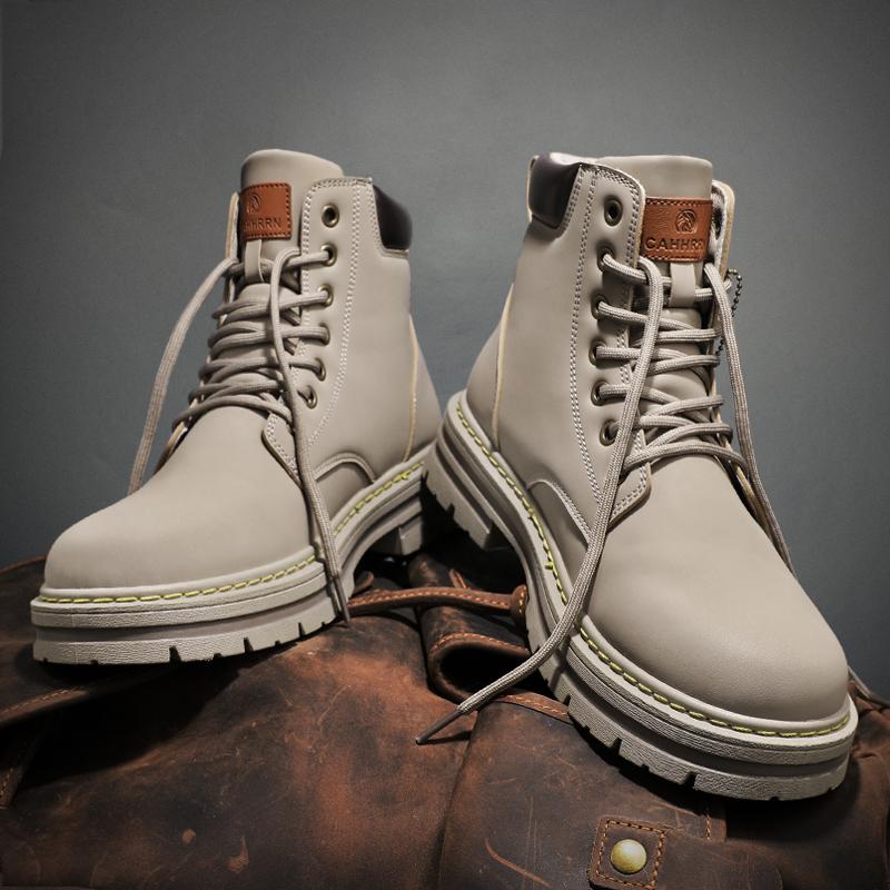 Man Shoes Military High Top Winter Lace-Up Botas Hombre Men Leather Shoes Fashion Motorcycle Men Ankle Boots Men Boots