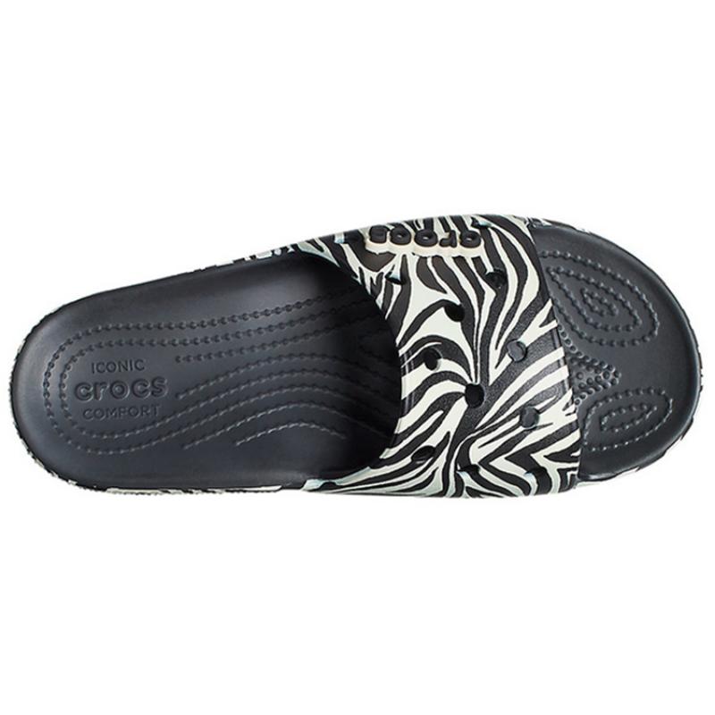 Crocs Casual & Fashion Flat Slipper Women's Black Zebra