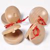 Wooden Castanets Wood Percussion Flamenco Musical Instrument Kids Toddler Toys