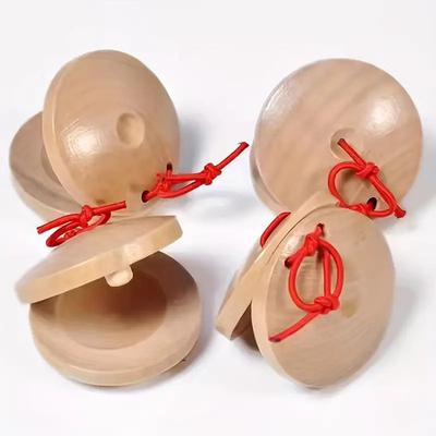 Holz-Kastagnetten Holz-Schlaginstrument Flamenco Musikinstrument Kinder Kleinkind Spielzeug