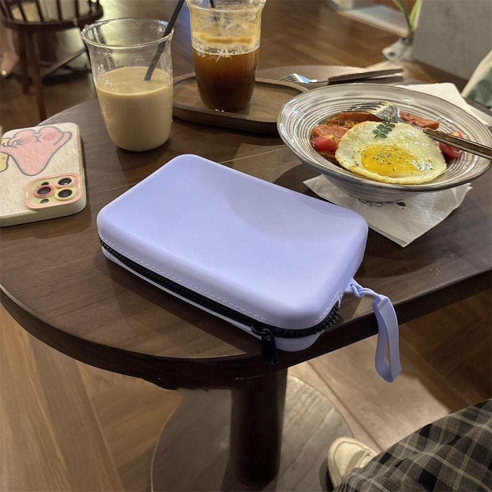 Kontrastfarbe Multifunktions-Aufbewahrungstasche Rechteck Kleine Artikeltasche Silikon Kosmetiktasche Outdoor