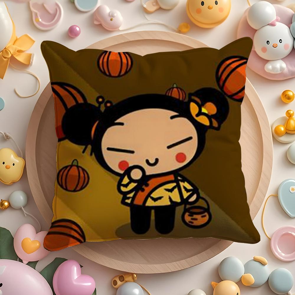 European P-Puccas Pillow Case Soft Plush Fabric Double-Sided Printed Cushion Cover Warm Winter Sofa Pillow Case