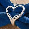 1 Piece of 925 Sterling Silver Exquisite Heart-shaped Ring with an Opening, Fashionable Women's Accessory Jewelry Gift