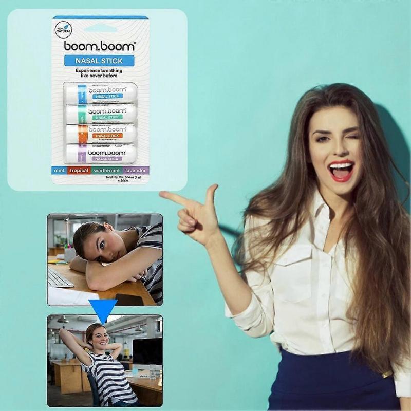 Cujmh Aromatherapie Inhalator Nasenstift, 4er Pack Ätherische Öl Stift zur Stresslinderung, Lavendel