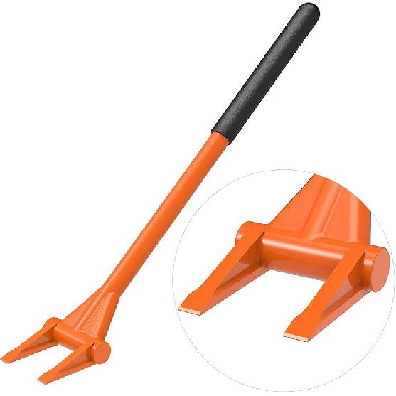 Dolibest 28 Demo Bar 2-Tine Wrecking Bar, Heavy Duty Pallet Buster with Handle, All-Steel Handle Wrecking Pry Bar, Deck Board Removal Efficient and 2-tine 28