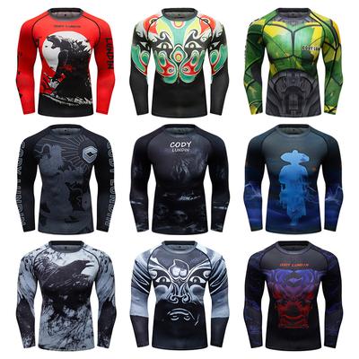 Eng anliegende Sommersportkleidung für Herren, elastisch, atmungsaktiv, Lauf-Fitness-T-Shirt, schnelltrocknend, Basketball-Training, langärmelige T-Shirts